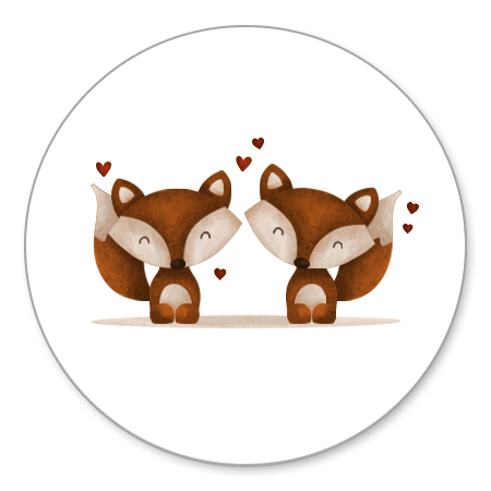 Tweeling vosjes met hartjes